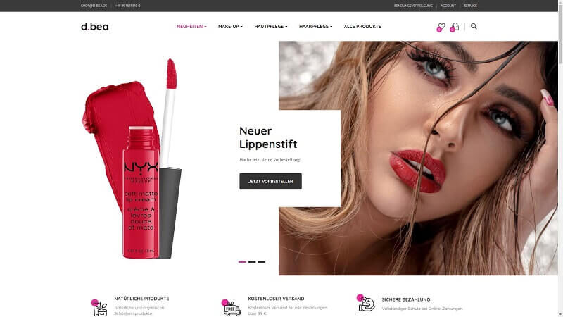 Experten-Team der Agentur Webgesicht.com konzipiert und gestaltet einen Onlineshop für Kosmetik- und Schönheitsprodukte.