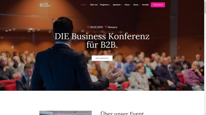 Agentur Webgesicht.com entwickelt eine benutzerzentrierte Event Website.