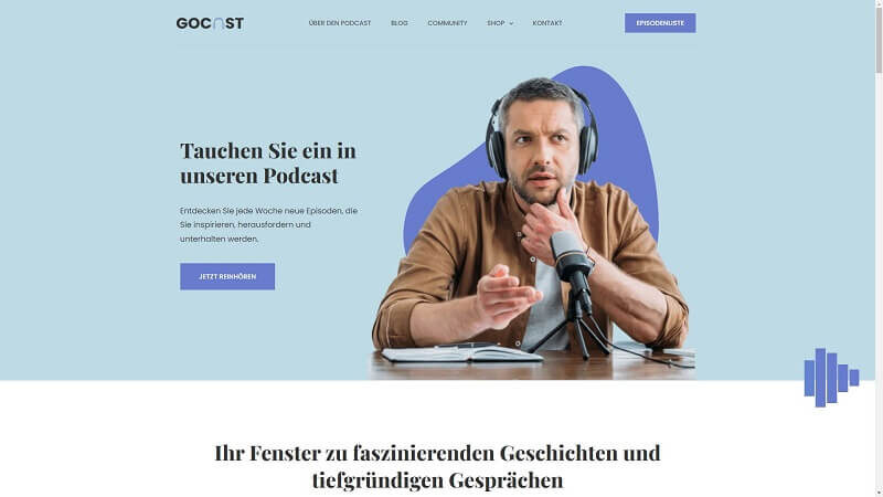 Agentur Webgesicht.com gestaltet ansprechende und funktionsreiche Podcast Websites für ein hervorragendes Nutzererlebnis.